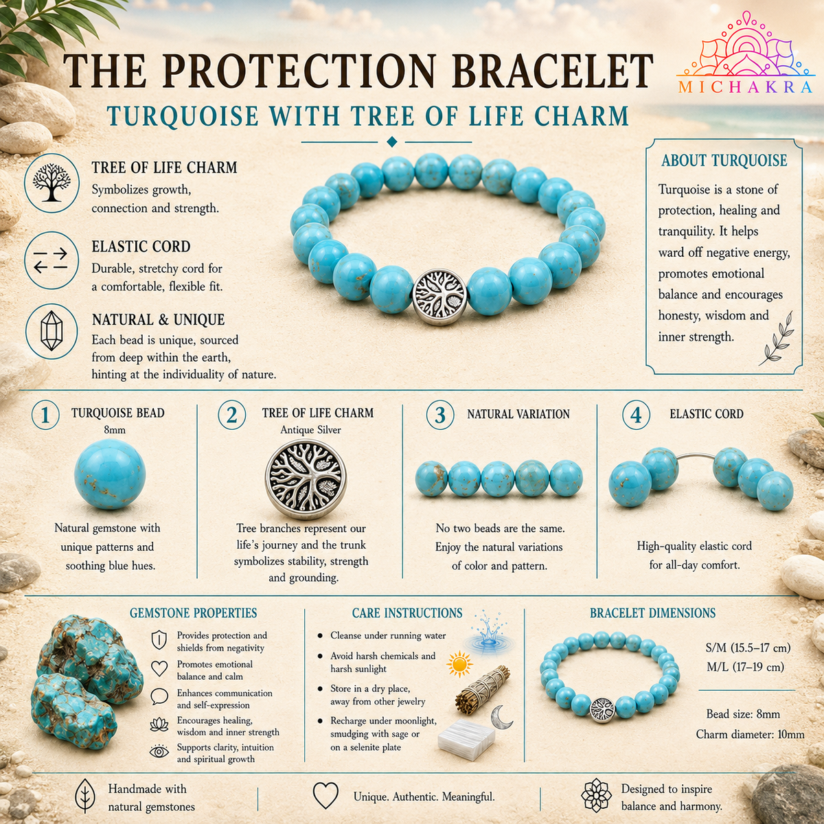 The Protection Bracelet - Turquoise Mi Chakra