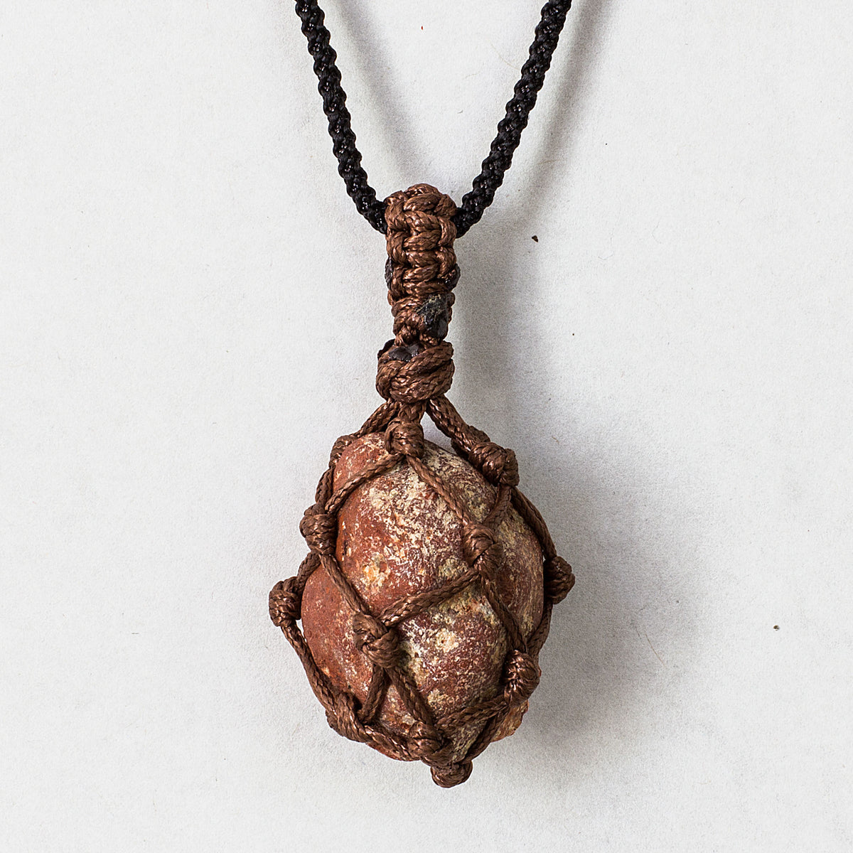 Rough Stone in Net Necklace - Carnelian Mi Chakra