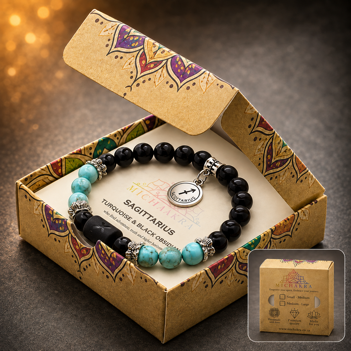 Sagitarrius Zodiac Crystal Bracelet Mi Chakra