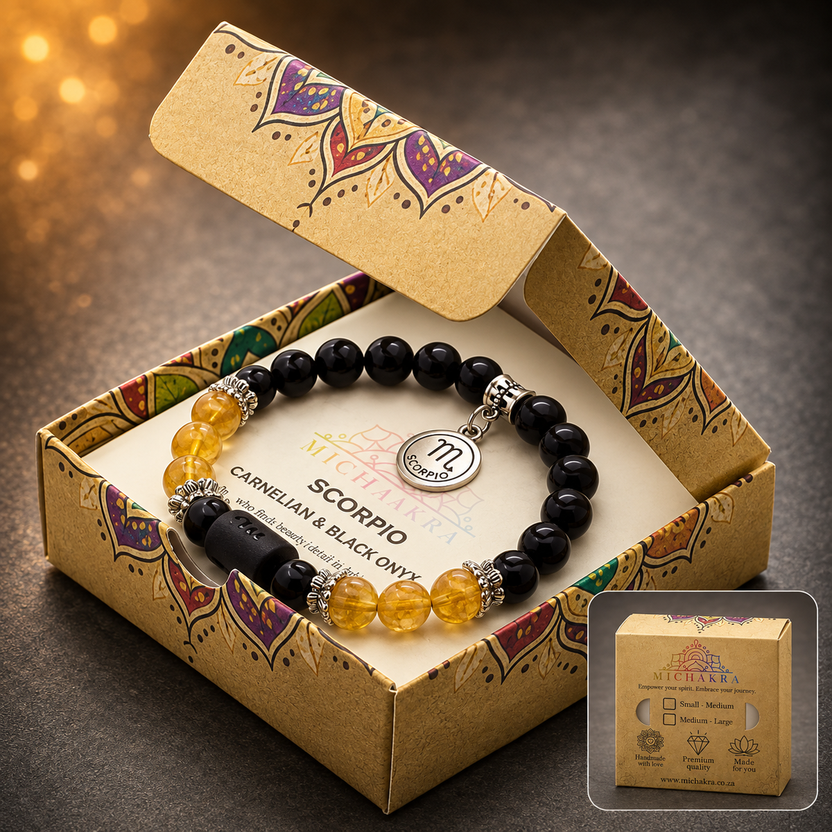 Scorpio Zodiac Crystal Bracelet Mi Chakra