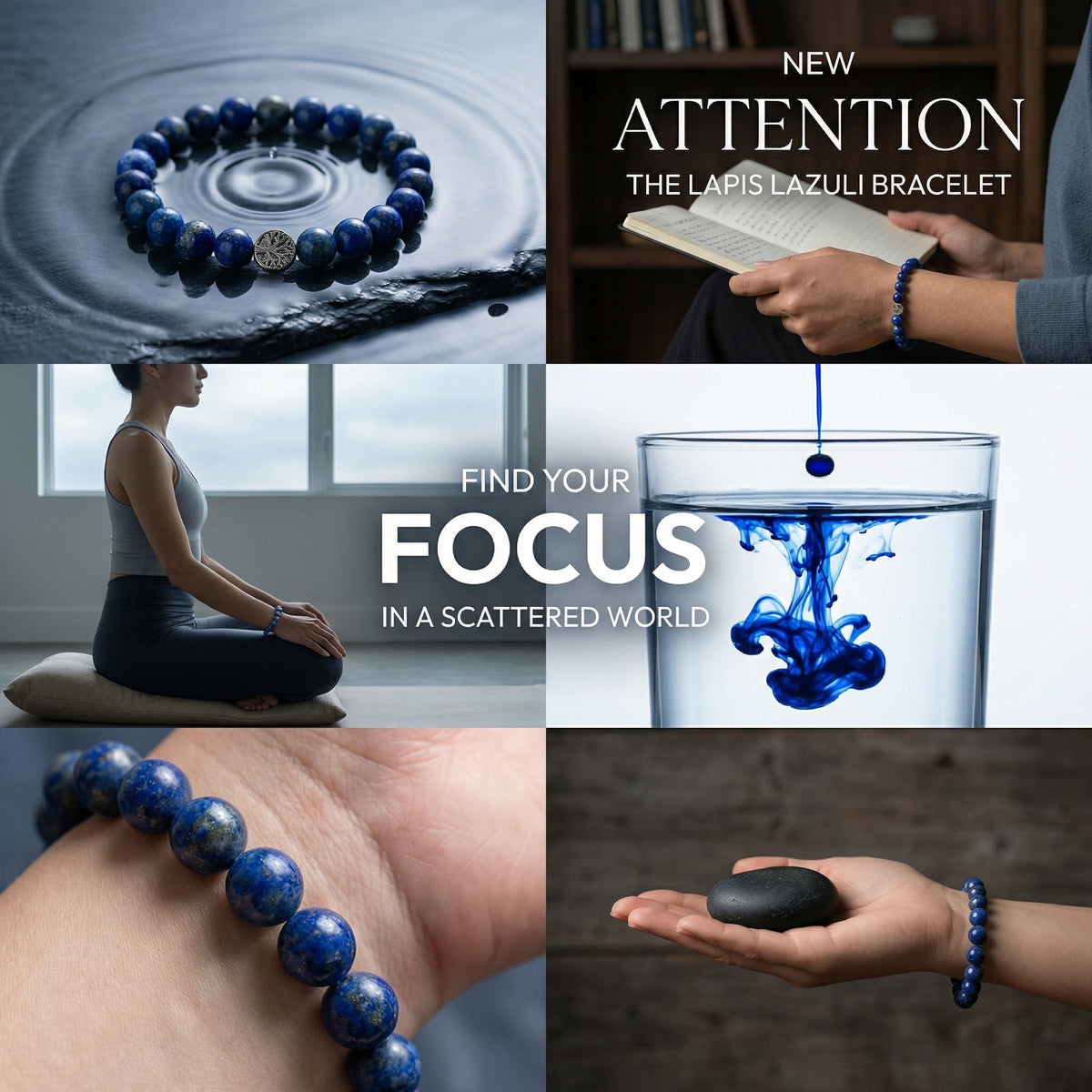 The Attention Bracelet - Lapis Lazuli Mi Chakra