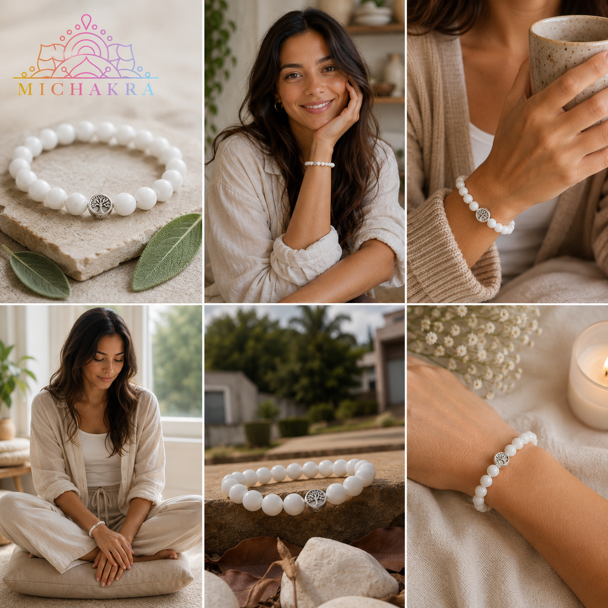The Calming Bracelet - White Jade Mi Chakra