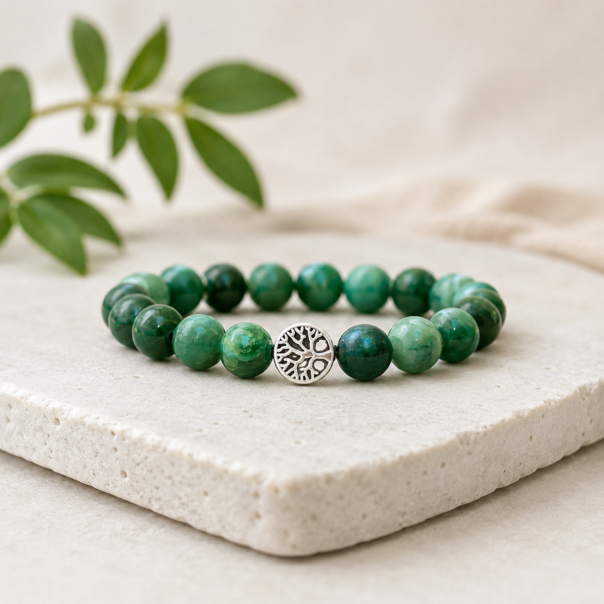The Calming Bracelet -Green Jade Mi Chakra