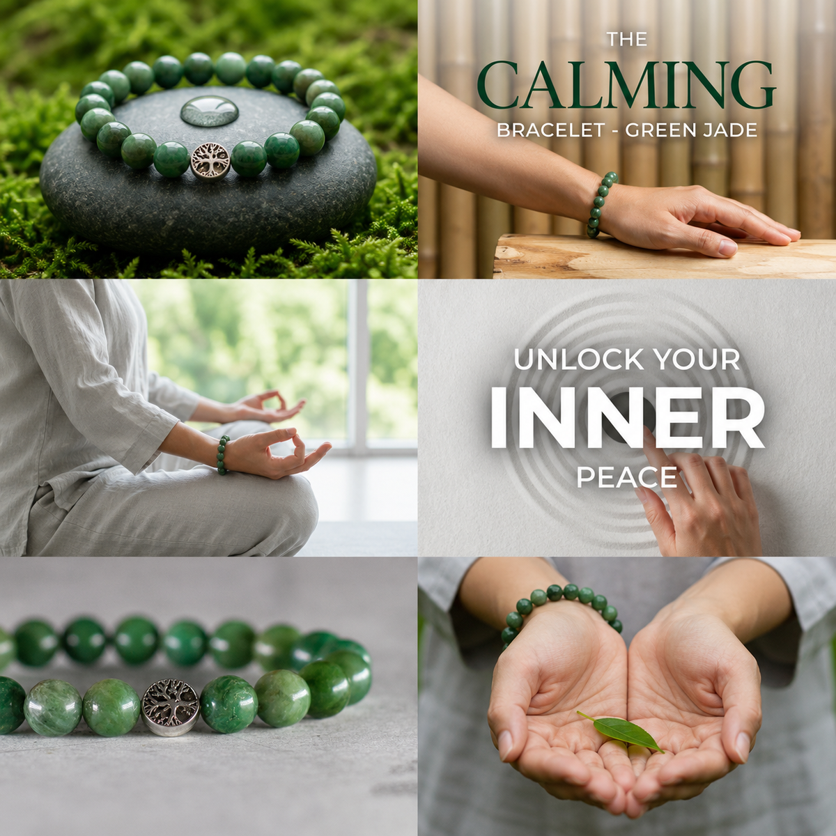 The Calming Bracelet -Green Jade Mi Chakra