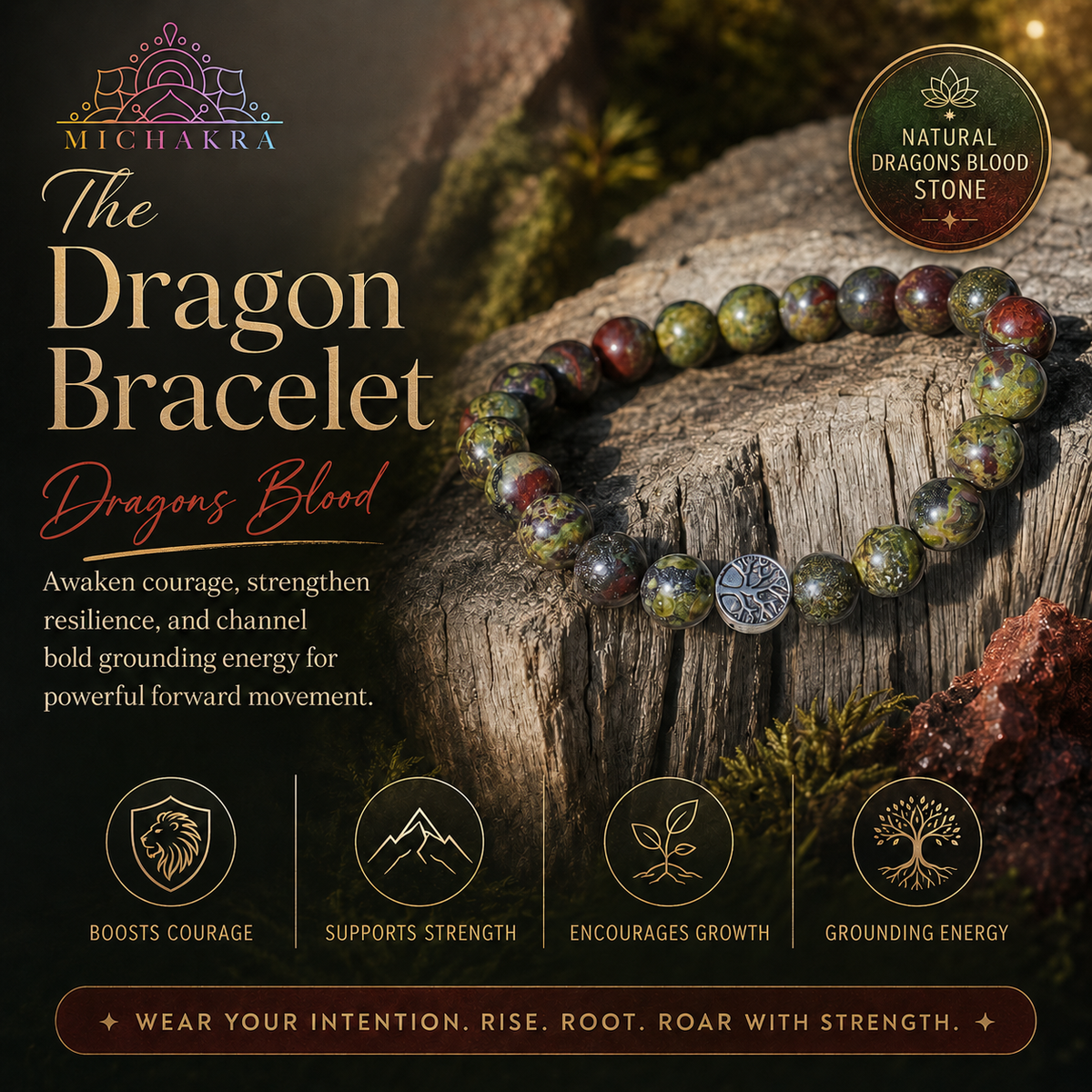 The Dragon Bracelet - Dragons Blood Jasper Mi Chakra