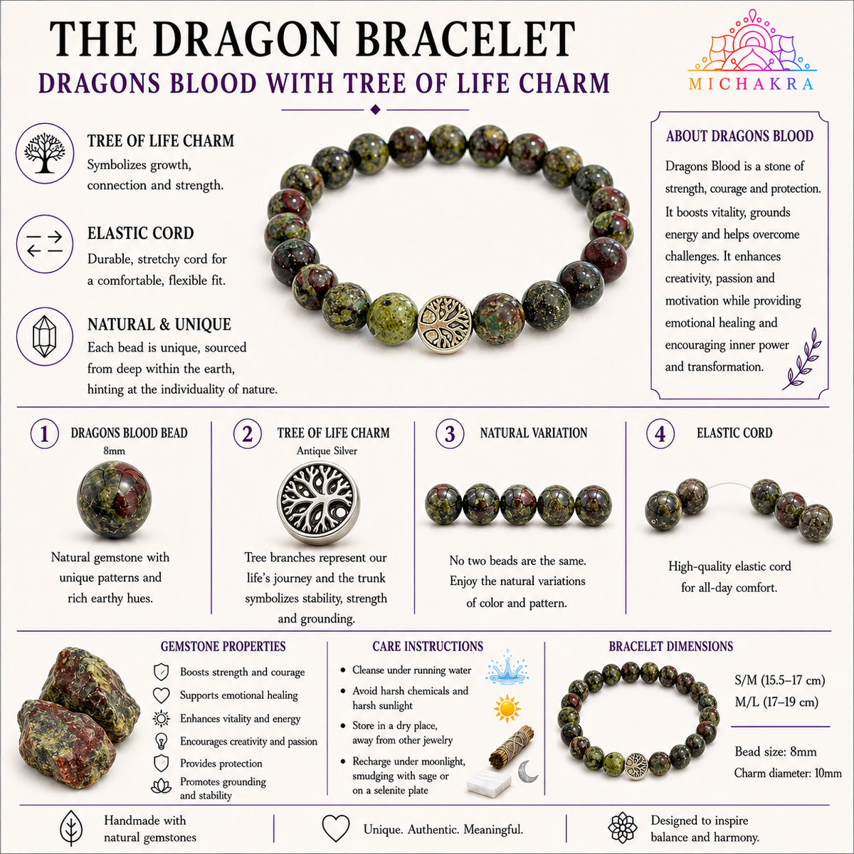 The Dragon Bracelet - Dragons Blood Jasper Mi Chakra