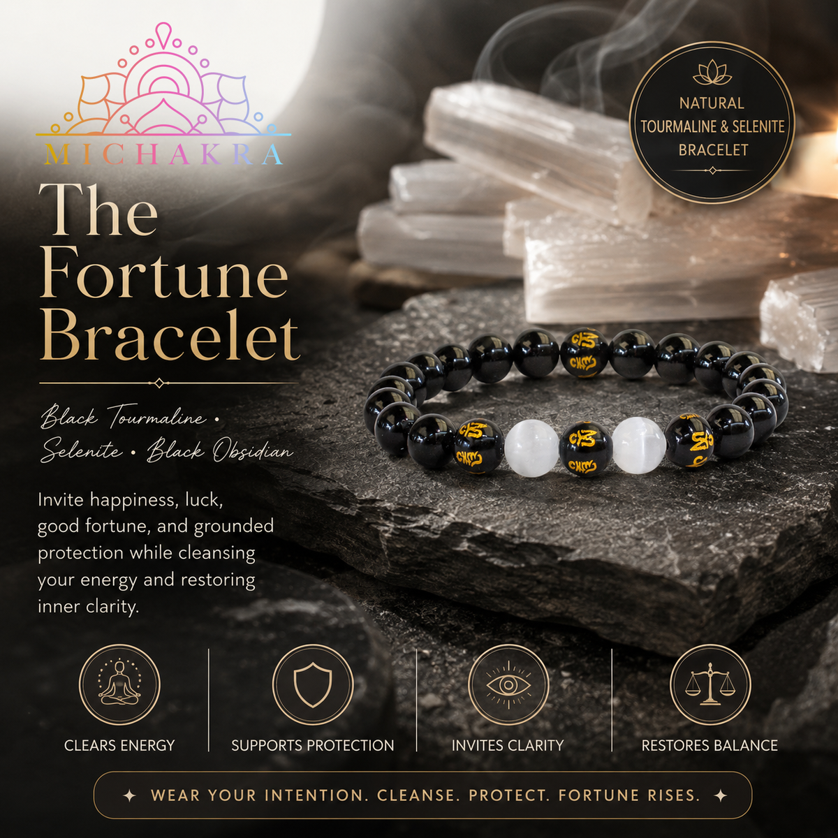 The Fortune Bracelet (Om Mani Padme Hum) Mi Chakra