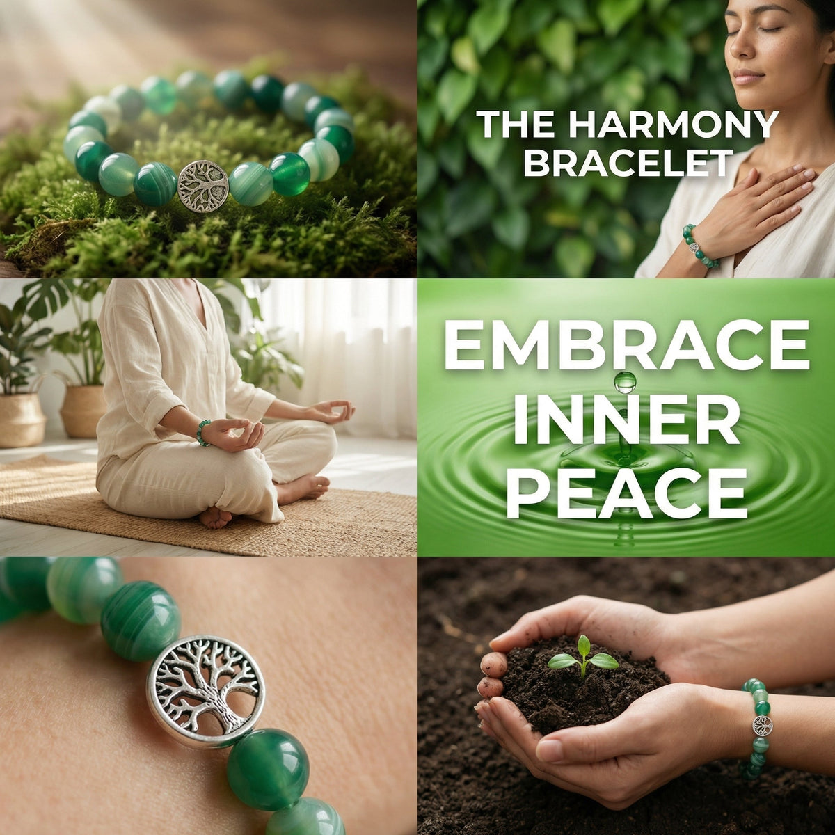 The Harmony Bracelet - Green Agate Mi Chakra