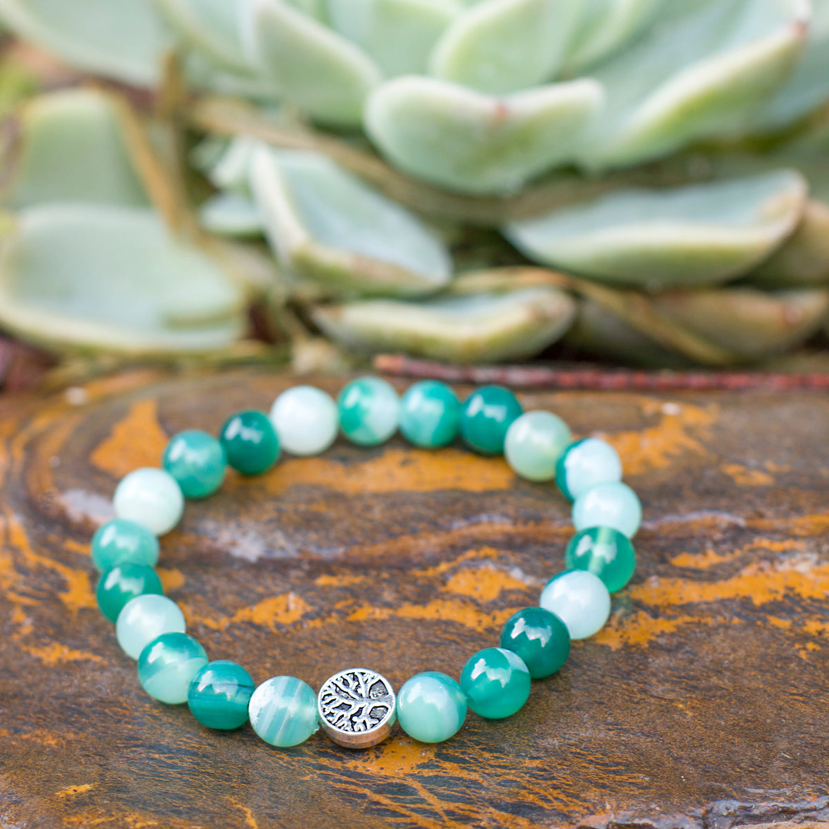 The Harmony Bracelet - Green Agate Mi Chakra