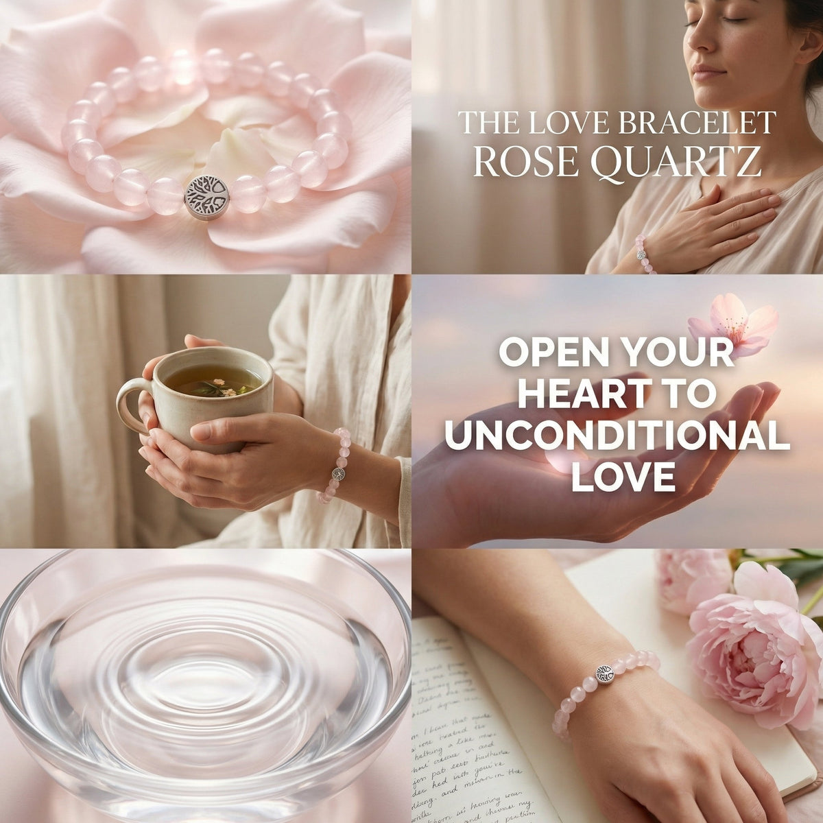 The Love Bracelet - Rose Quartz Mi Chakra