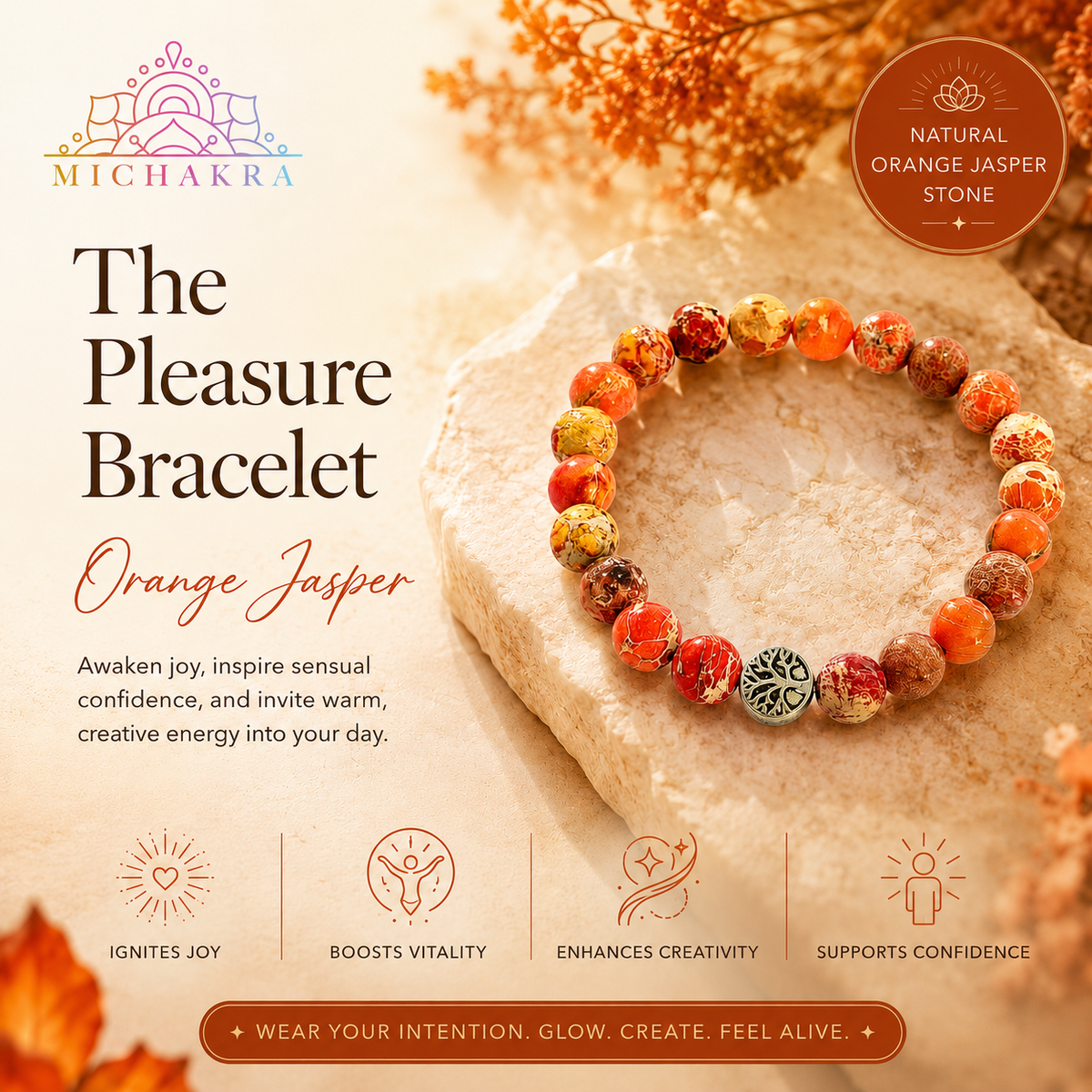 The Pleasure Bracelet - Orange Jasper Mi Chakra