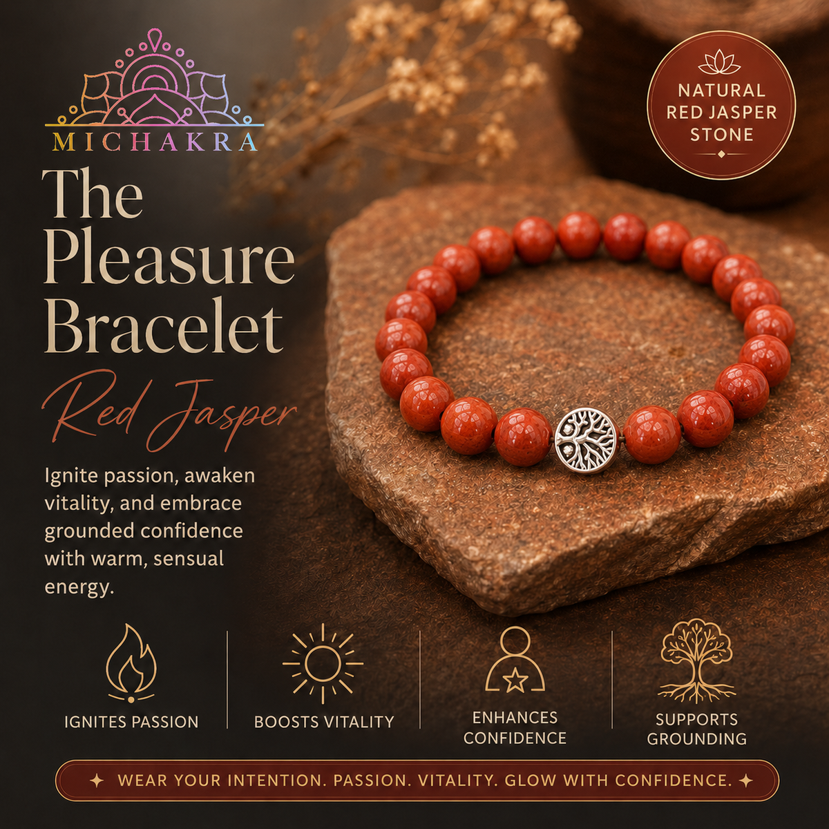 The Pleasure Bracelet - Red Jasper Mi Chakra