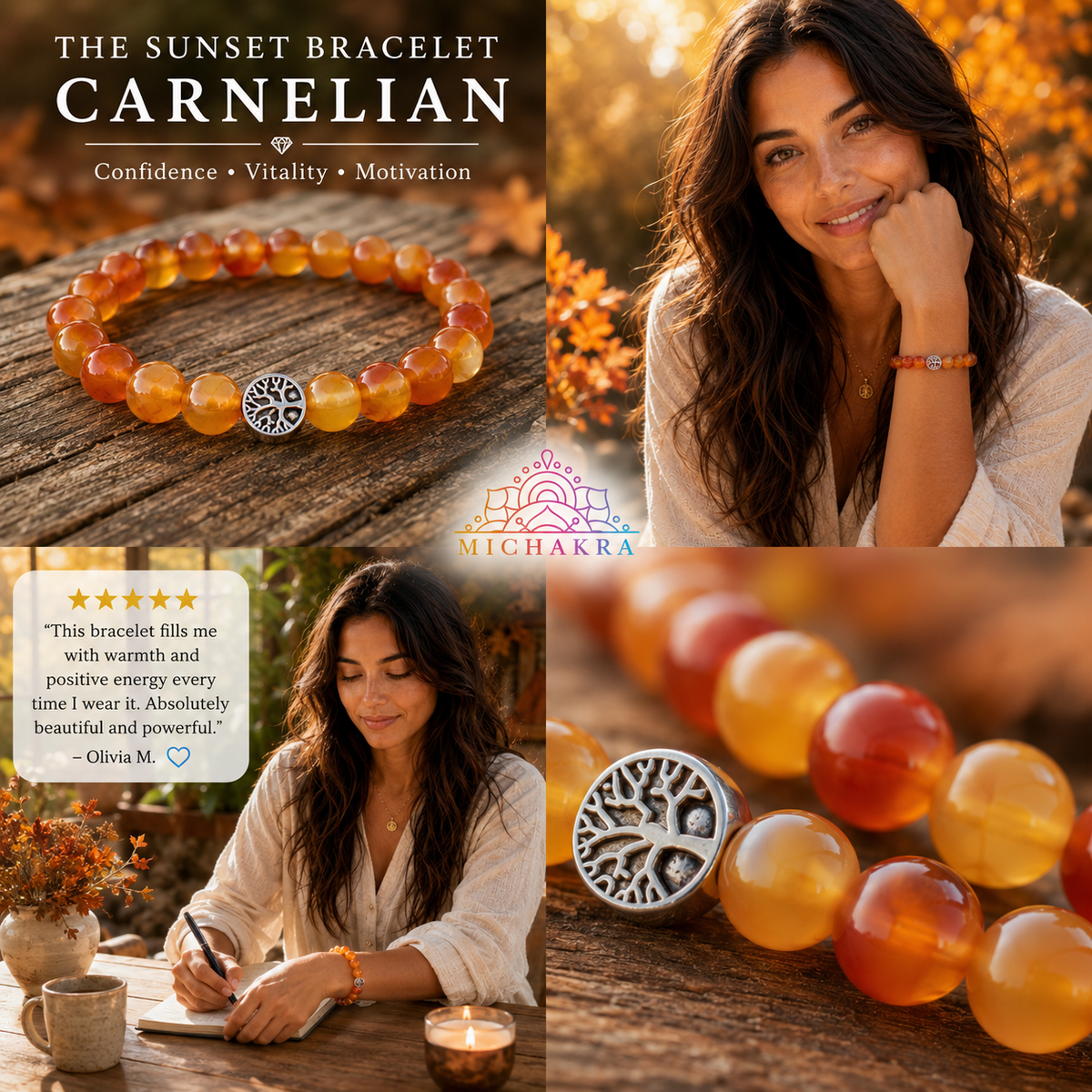 The Sunset Bracelet - Carnelian Mi Chakra