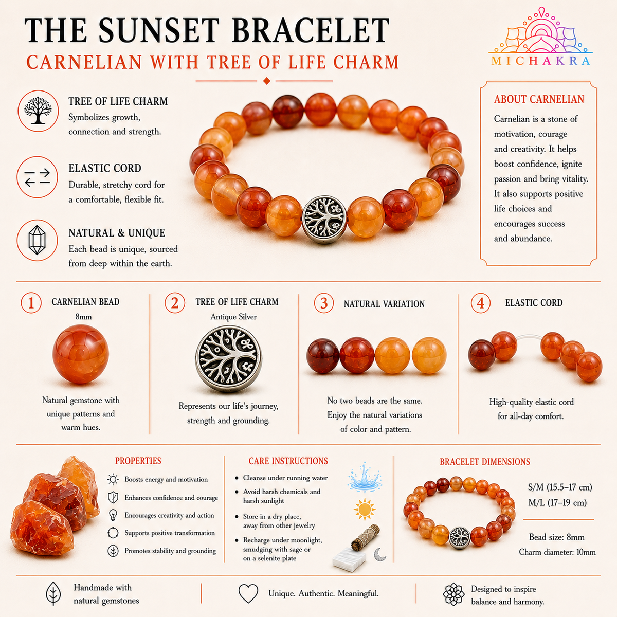 The Sunset Bracelet - Carnelian Mi Chakra