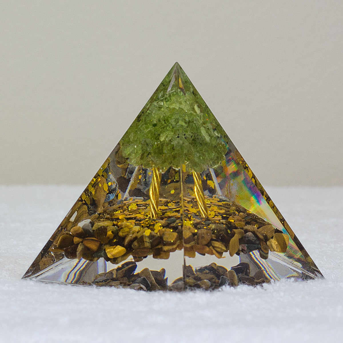Orgonite Pyramid - Tiger&#39;s Eye Mi Chakra