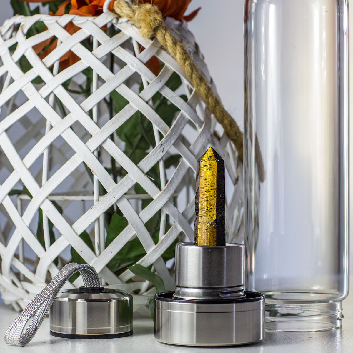 Crystal Essence Water Bottle - Tiger&#39;s Eye Mi Chakra