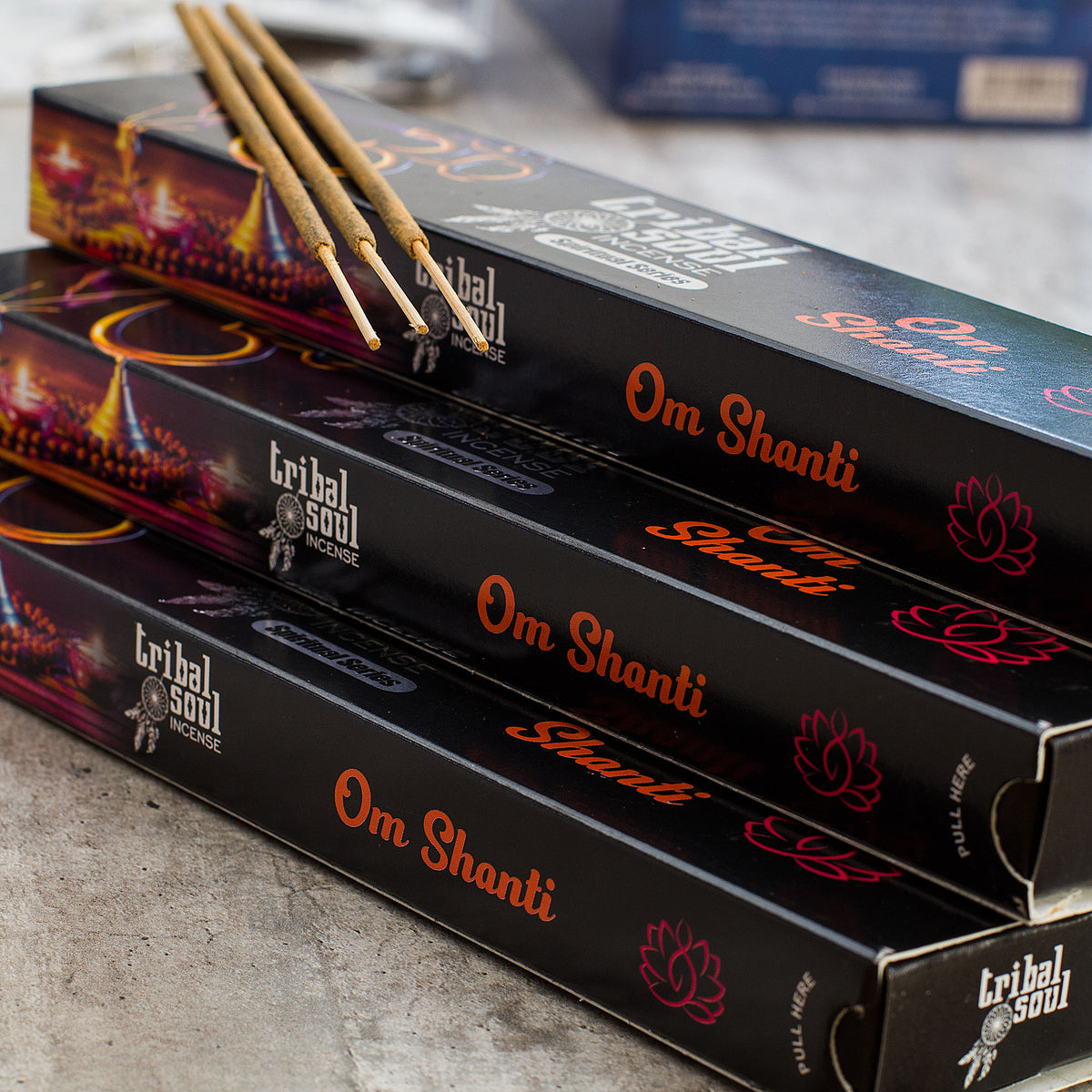 Incense Sticks - &#39;Om Shanti&#39; is the basic version of Shanti Mantra. Shanti Mantra is chanted for invoking peace and is very widely used in Hinduism and religions like Buddhism and Jainism. Usually Shanti Mantra is chanted three times as &#39;Om Shanti, Om Shanti, Om Shanti&#39;. Shanti is chanted thrice as it is chanted for peace in the body, mind and spirit. It is also chanted to make the past, present and future peaceful.