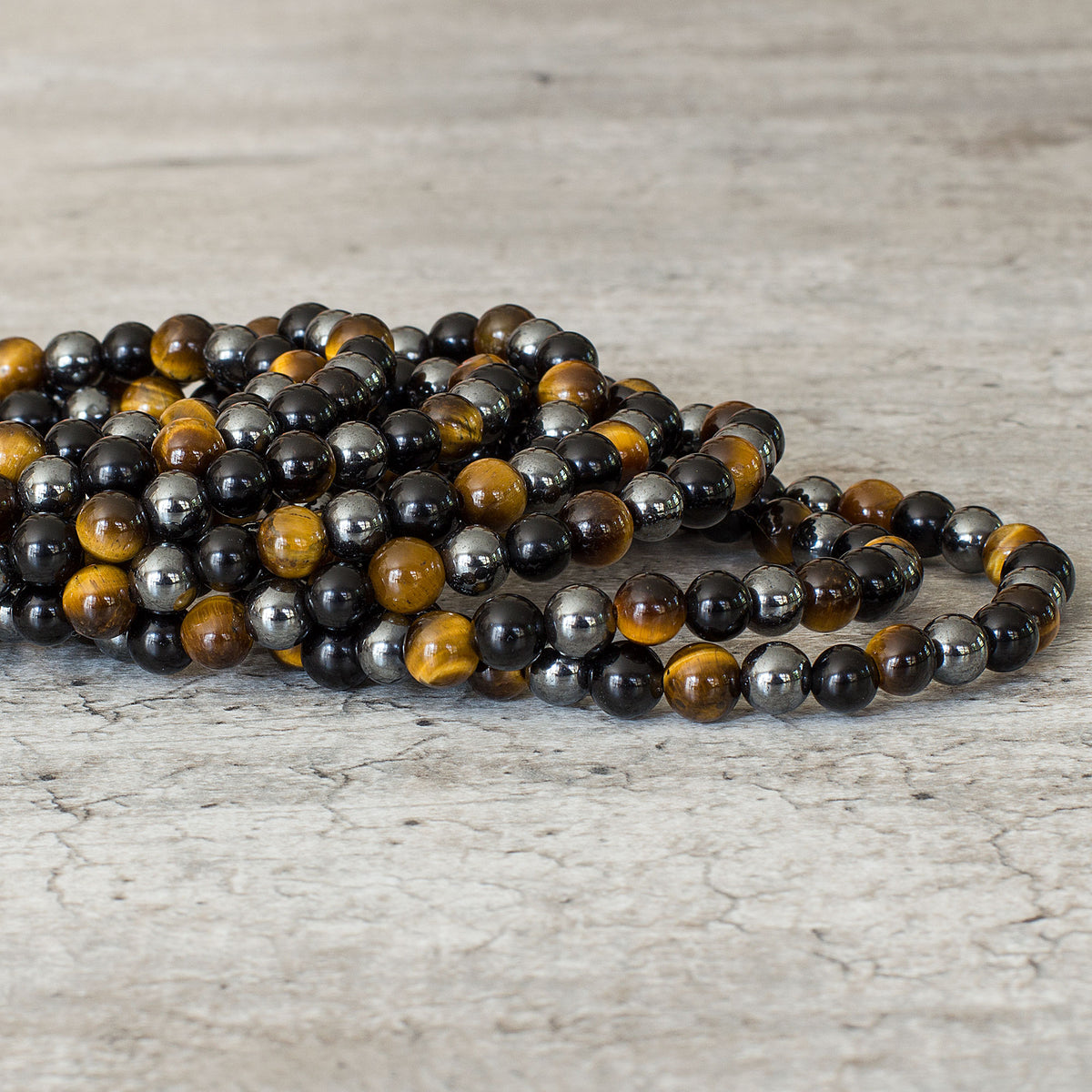 Triple Protection Bracelet Yellow 💛  - 3 of the most powerful crystals combined to create perfection. The Triple Protection Bracelet is one of our most sought after bracelets, boasting some of the most incredible gems around. Tiger’s eye, black Obsidian and Hematite is the powerhouse of beads when combined into one.