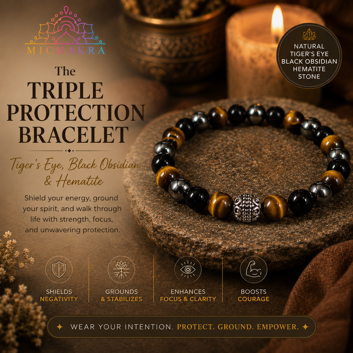 Triple Protection Bracelet Yellow 💛 Mi Chakra