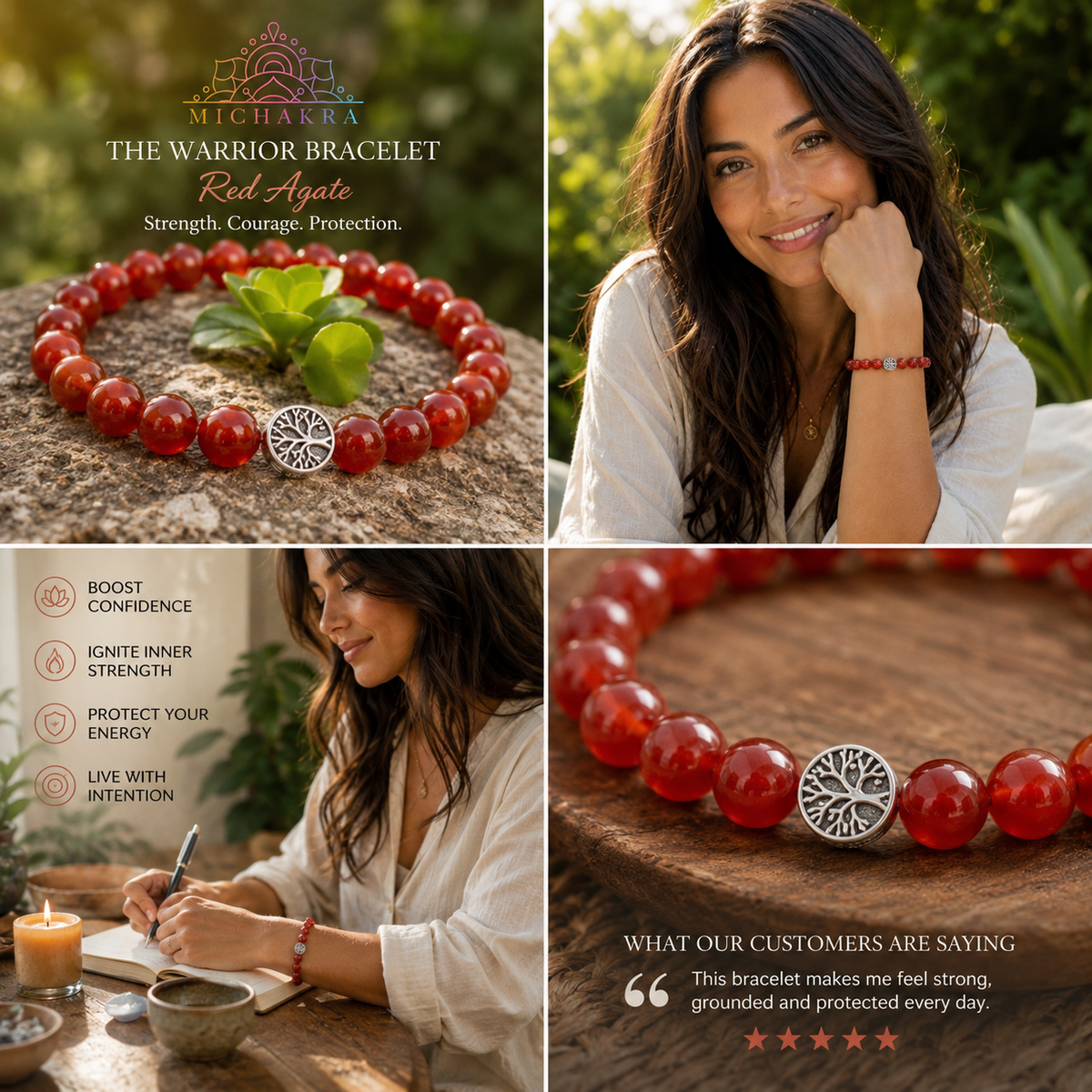 The Warrior Bracelet - Red Agate - Mi Chakra