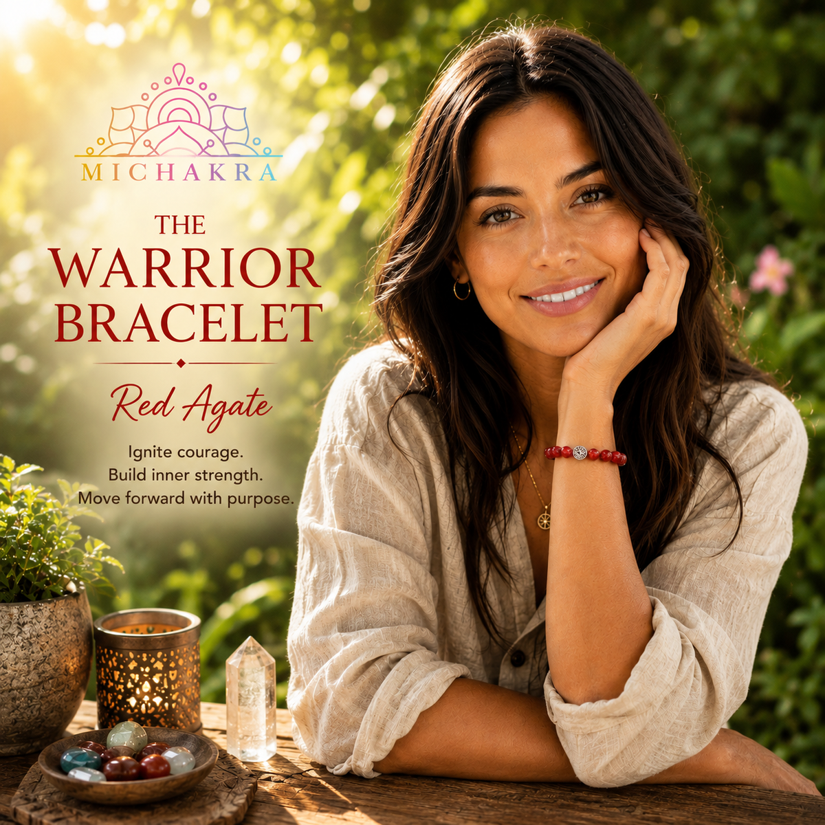 The Warrior Bracelet - Red Agate Mi Chakra