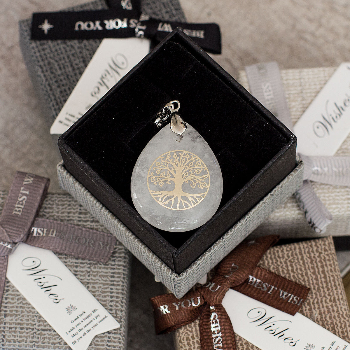 Water Drop Necklace - Clear Quartz Mi Chakra