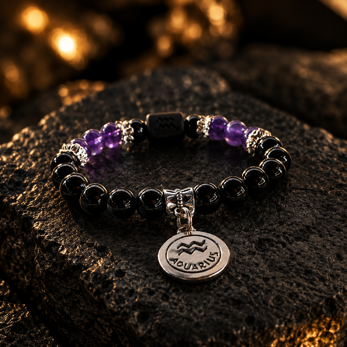 Aquarius Zodiac Crystal Bracelet Mi Chakra