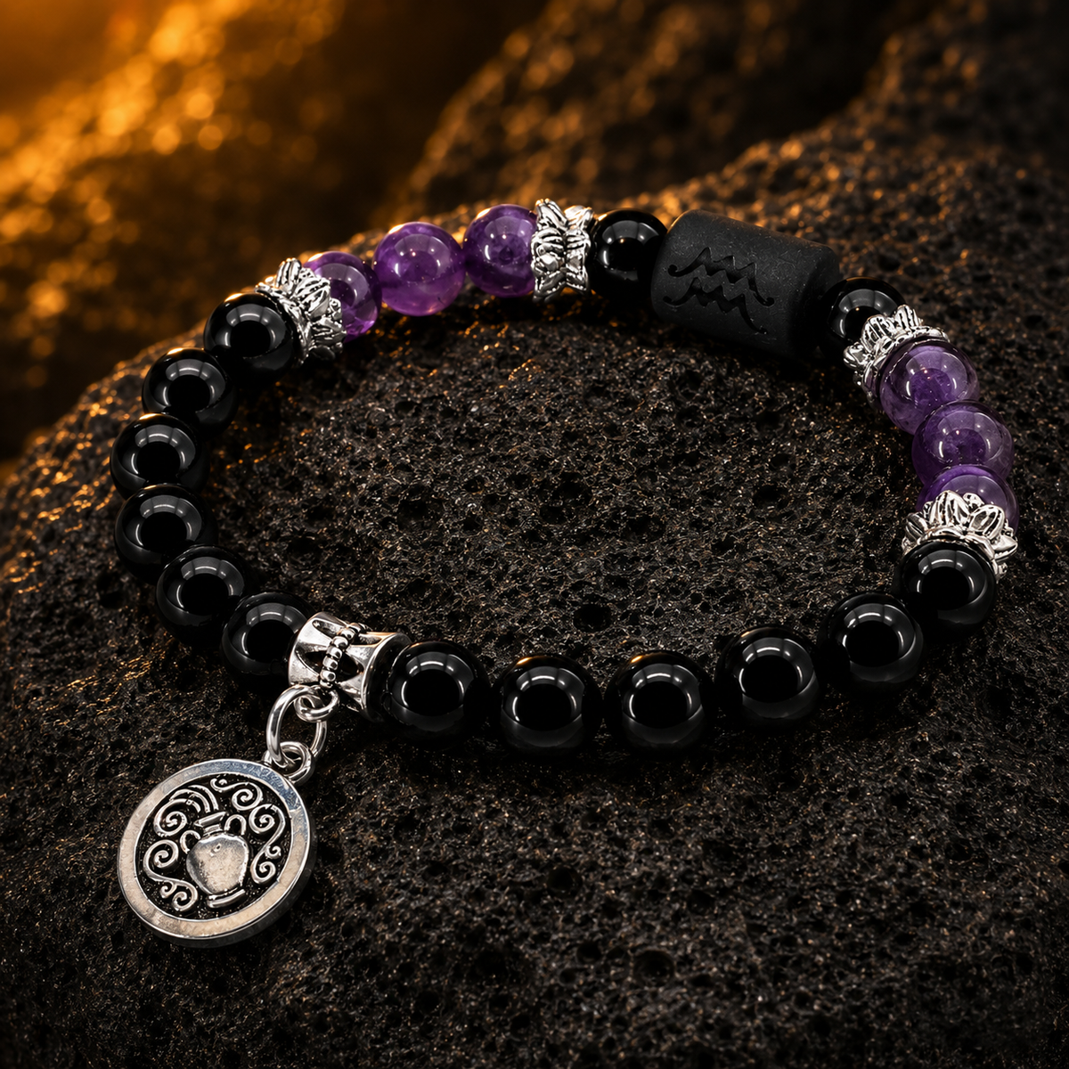 Aquarius Zodiac Crystal Bracelet Mi Chakra