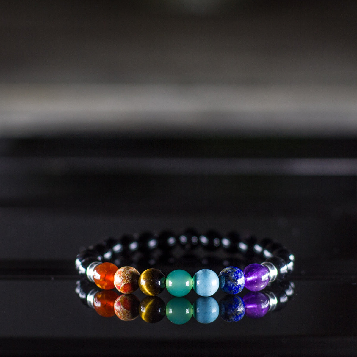 Obsidian 7 Chakra Bracelet Mi Chakra