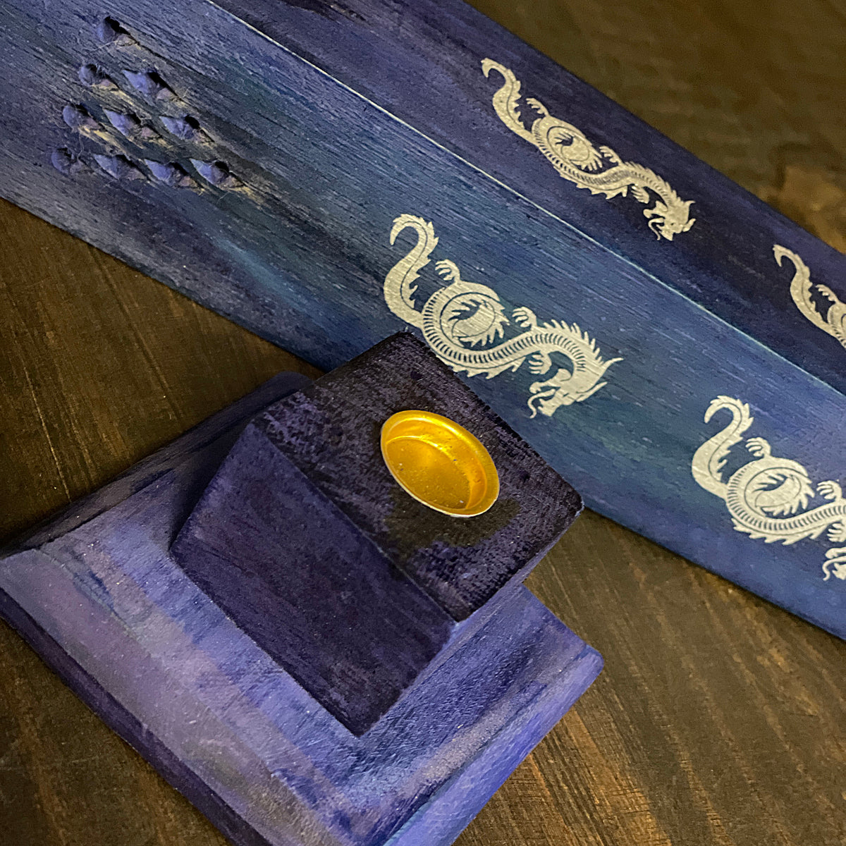 Wooden Incense Holder ( Navy ) Mi Chakra 
