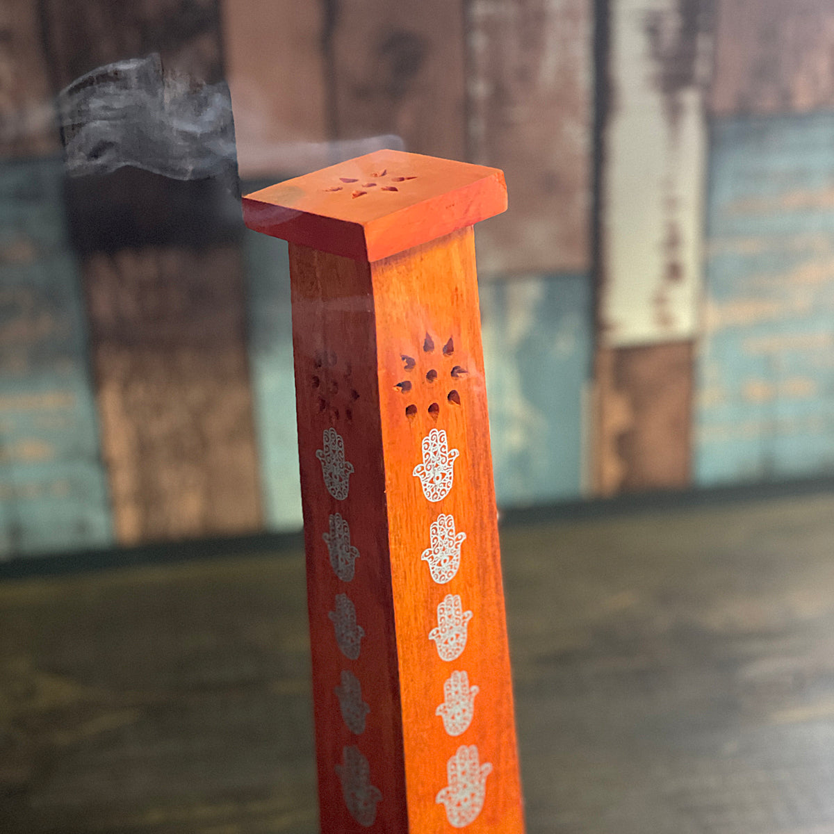 Wooden Incense Holder (Orange) Mi Chakra