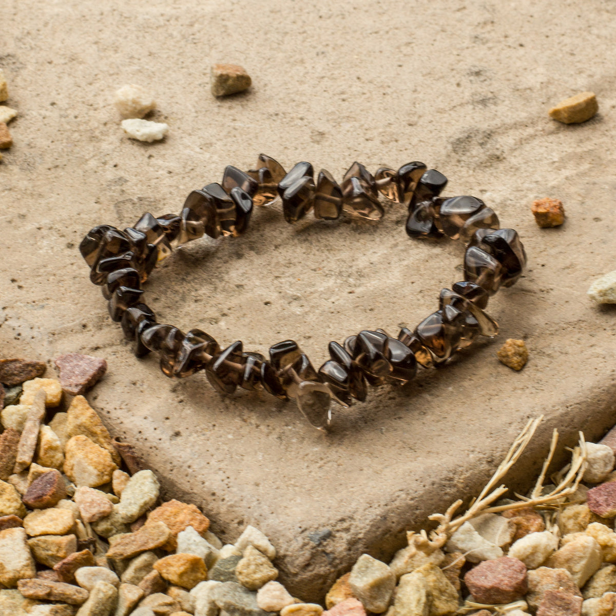 Smokey Quartz Chip Bracelet Mi Chakra