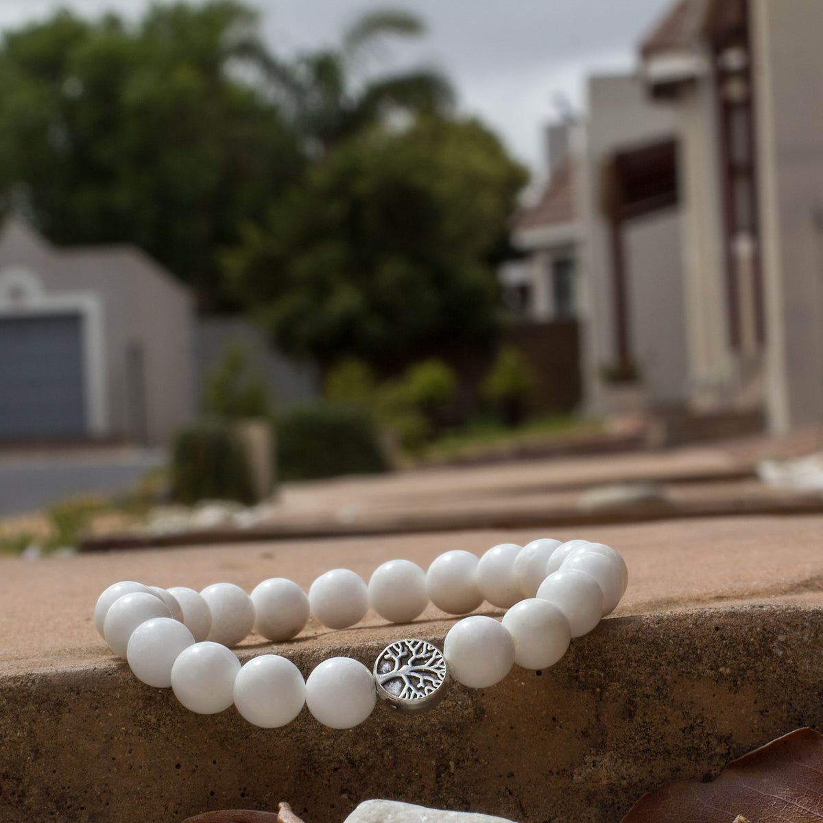 The Calming Bracelet - Mi Chakra - White Jade - South Africa