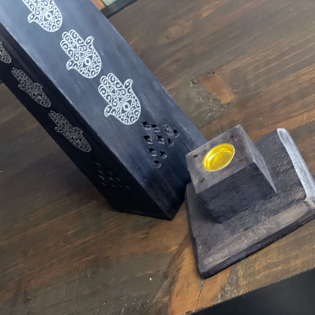 Wooden Incense Holder (Black) Mi Chakra